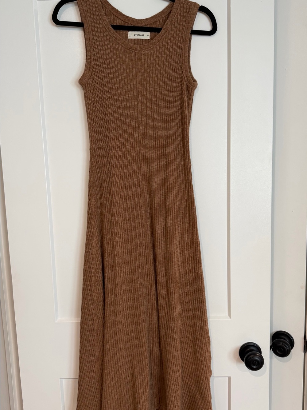 Everlane Rib-Knit A-Line Organic Cotton Midi Tank Dress • XS